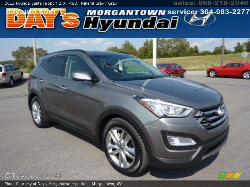 Mineral Gray / Gray 2013 Hyundai Santa Fe Sport 2.0T AWD