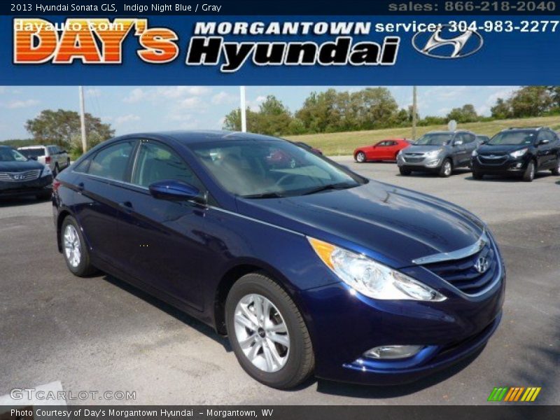 Indigo Night Blue / Gray 2013 Hyundai Sonata GLS