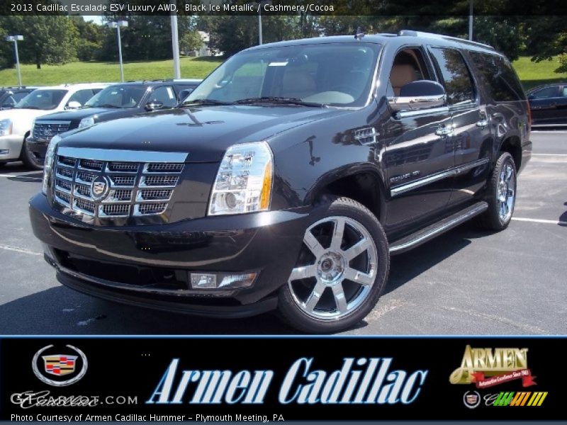 Black Ice Metallic / Cashmere/Cocoa 2013 Cadillac Escalade ESV Luxury AWD