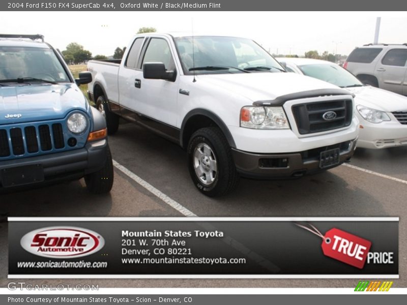 Oxford White / Black/Medium Flint 2004 Ford F150 FX4 SuperCab 4x4