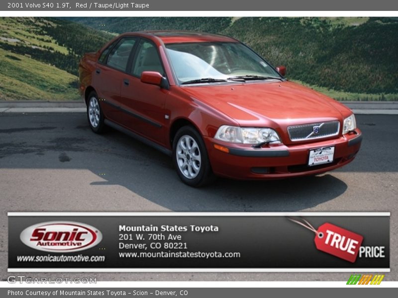 Red / Taupe/Light Taupe 2001 Volvo S40 1.9T