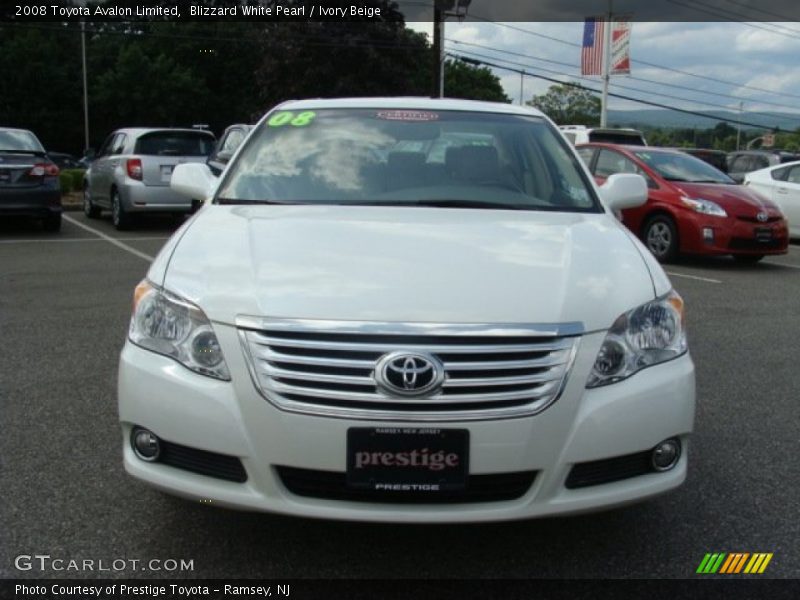 Blizzard White Pearl / Ivory Beige 2008 Toyota Avalon Limited
