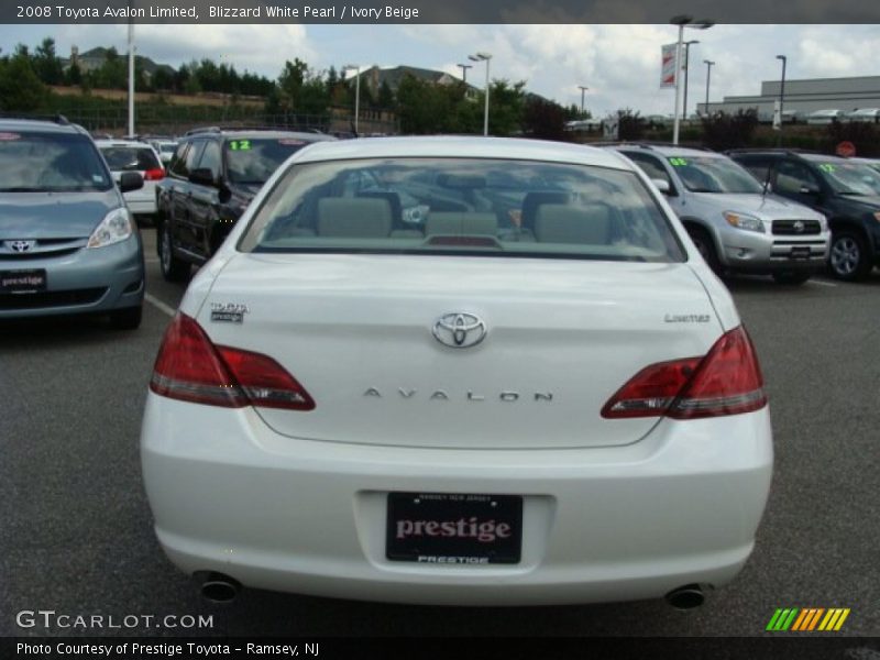 Blizzard White Pearl / Ivory Beige 2008 Toyota Avalon Limited