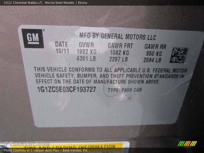 Mocha Steel Metallic / Ebony 2012 Chevrolet Malibu LT