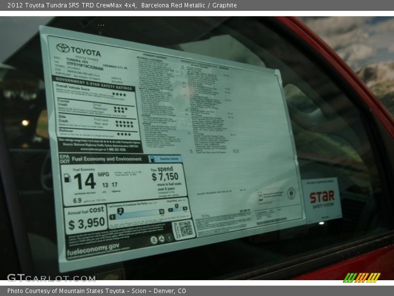 Barcelona Red Metallic / Graphite 2012 Toyota Tundra SR5 TRD CrewMax 4x4
