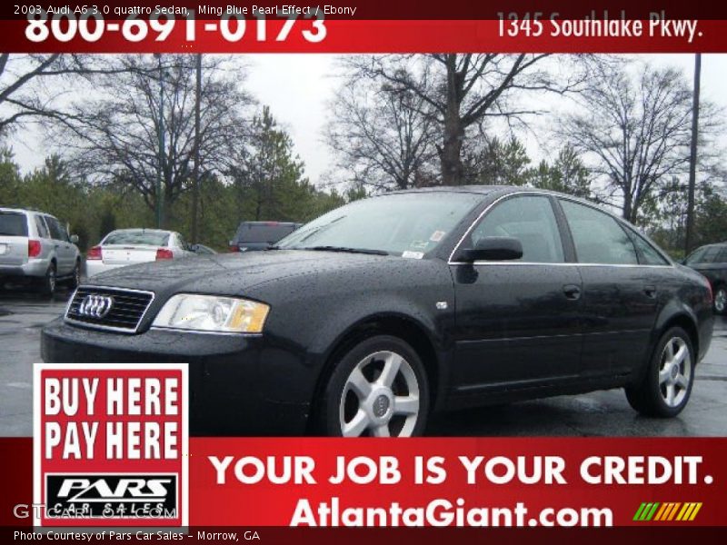Ming Blue Pearl Effect / Ebony 2003 Audi A6 3.0 quattro Sedan