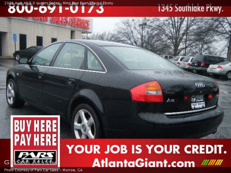 Ming Blue Pearl Effect / Ebony 2003 Audi A6 3.0 quattro Sedan