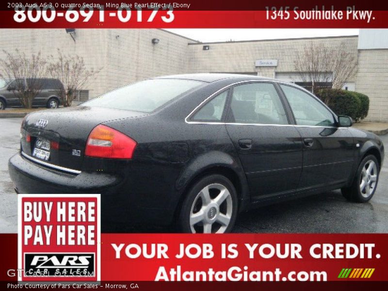 Ming Blue Pearl Effect / Ebony 2003 Audi A6 3.0 quattro Sedan