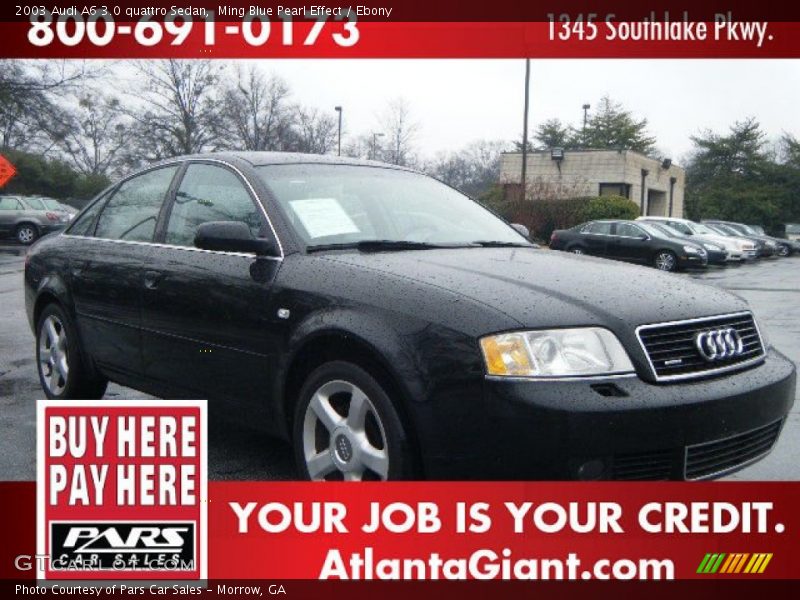 Ming Blue Pearl Effect / Ebony 2003 Audi A6 3.0 quattro Sedan