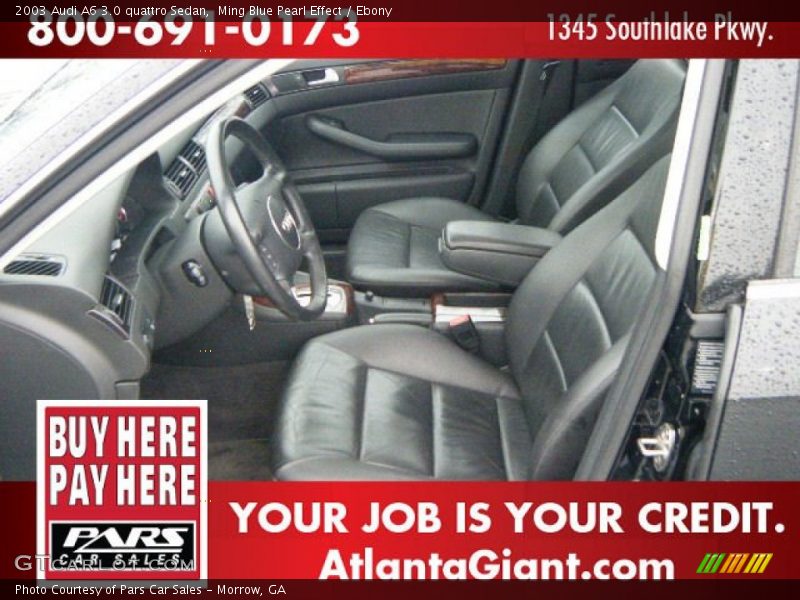 Ming Blue Pearl Effect / Ebony 2003 Audi A6 3.0 quattro Sedan