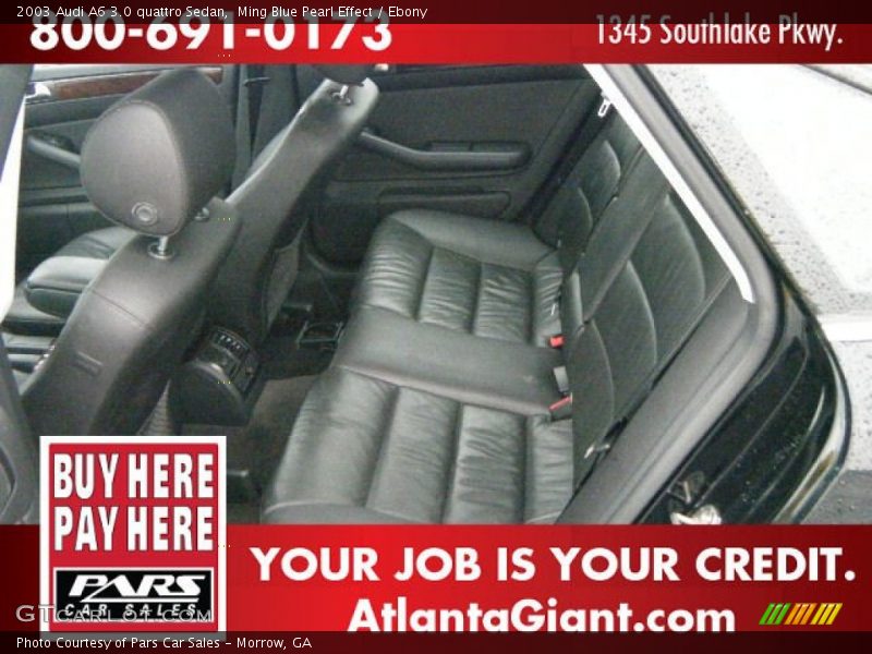 Ming Blue Pearl Effect / Ebony 2003 Audi A6 3.0 quattro Sedan