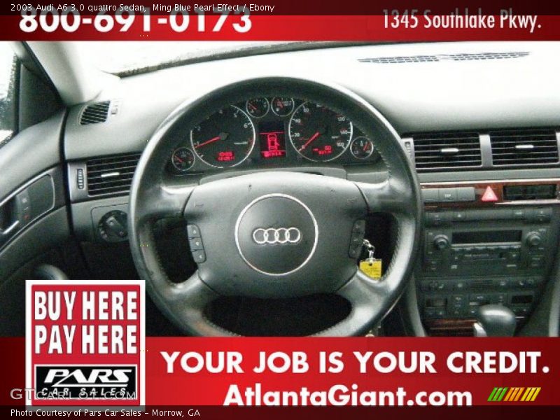 Ming Blue Pearl Effect / Ebony 2003 Audi A6 3.0 quattro Sedan