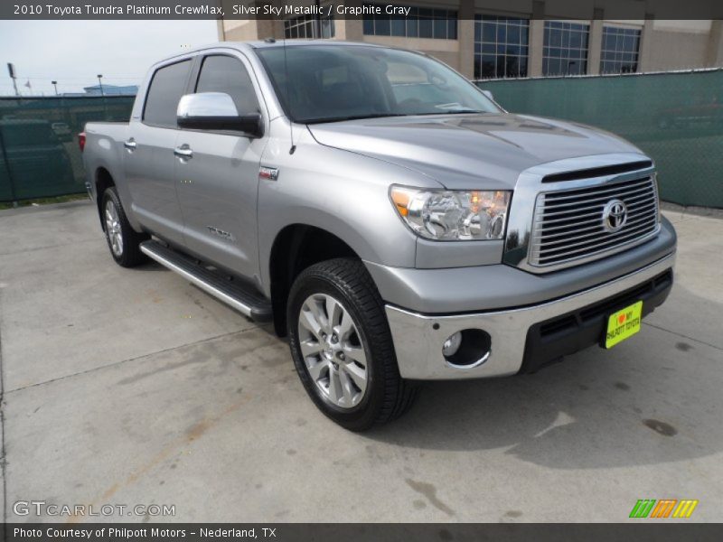 Silver Sky Metallic / Graphite Gray 2010 Toyota Tundra Platinum CrewMax