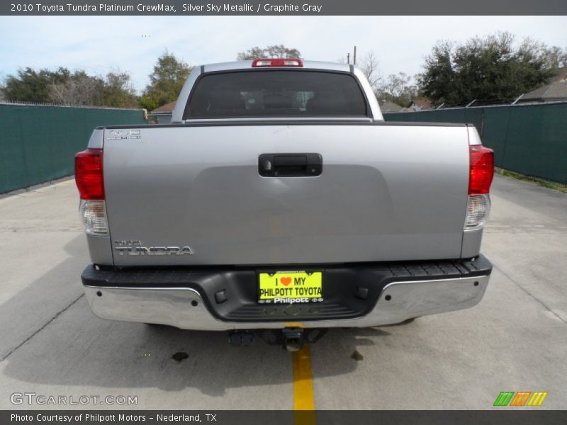 Silver Sky Metallic / Graphite Gray 2010 Toyota Tundra Platinum CrewMax