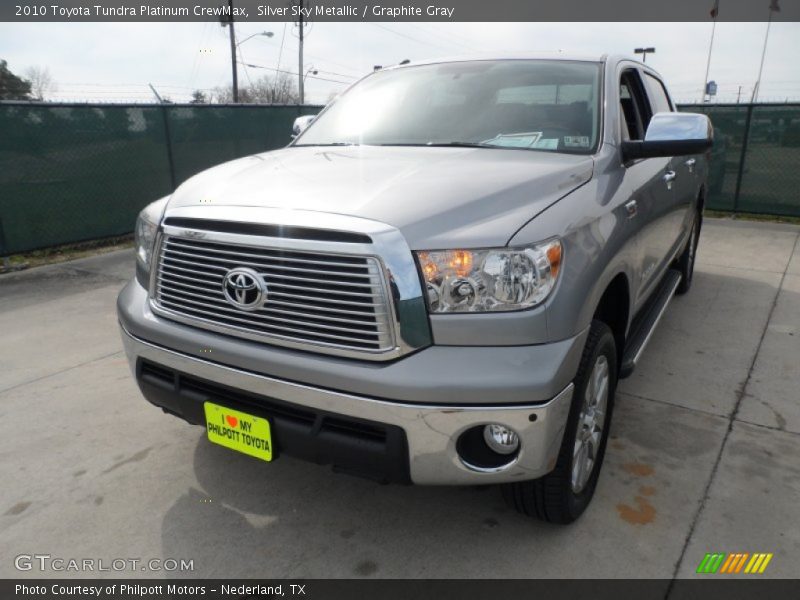 Silver Sky Metallic / Graphite Gray 2010 Toyota Tundra Platinum CrewMax