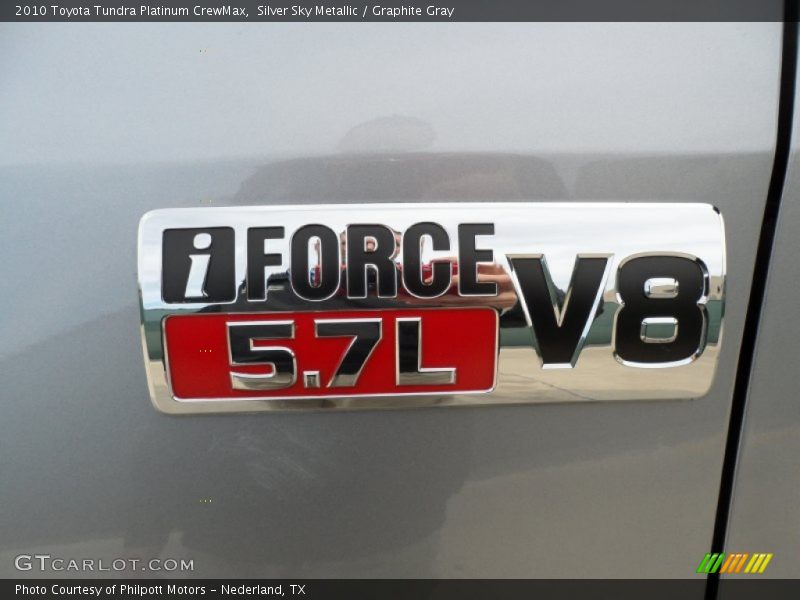 Silver Sky Metallic / Graphite Gray 2010 Toyota Tundra Platinum CrewMax