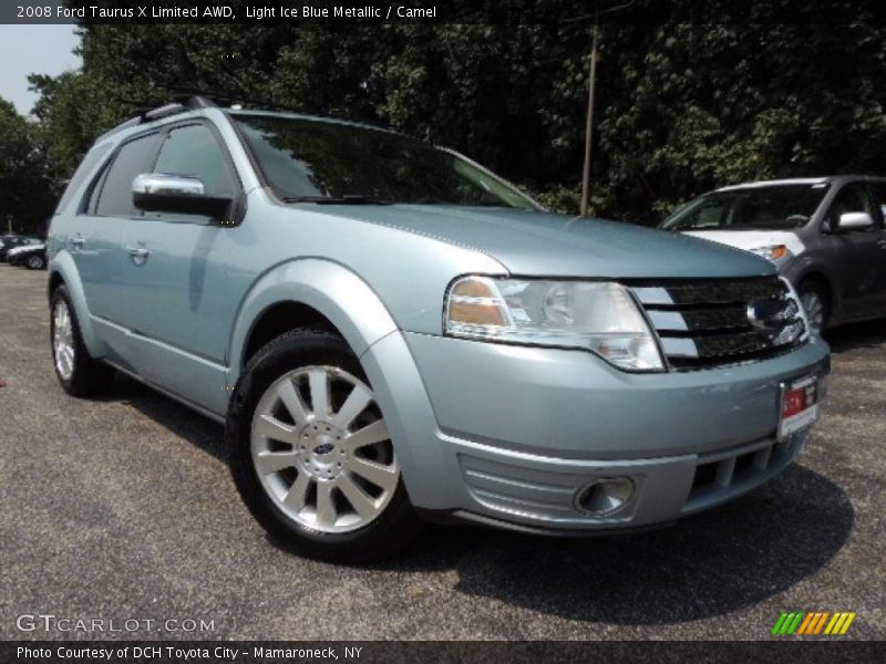 Light Ice Blue Metallic / Camel 2008 Ford Taurus X Limited AWD