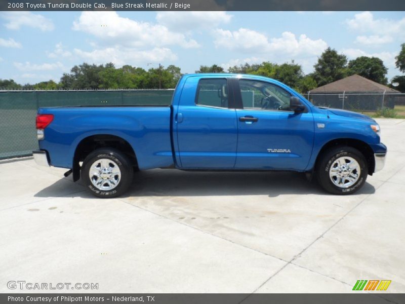Blue Streak Metallic / Beige 2008 Toyota Tundra Double Cab