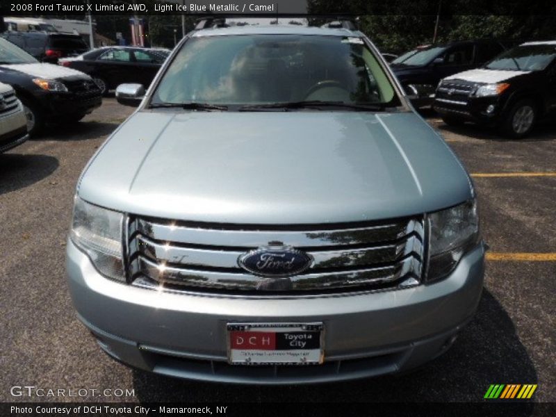 Light Ice Blue Metallic / Camel 2008 Ford Taurus X Limited AWD