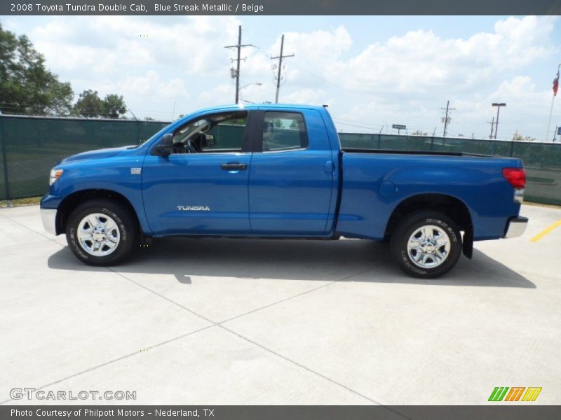 Blue Streak Metallic / Beige 2008 Toyota Tundra Double Cab