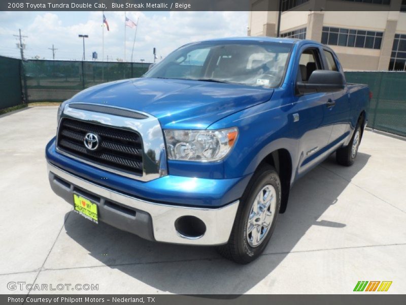 Blue Streak Metallic / Beige 2008 Toyota Tundra Double Cab