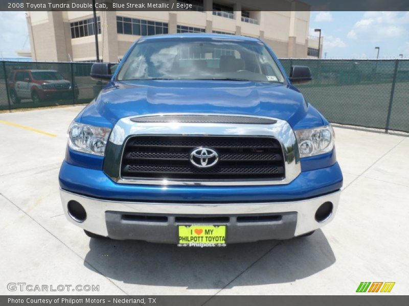 Blue Streak Metallic / Beige 2008 Toyota Tundra Double Cab