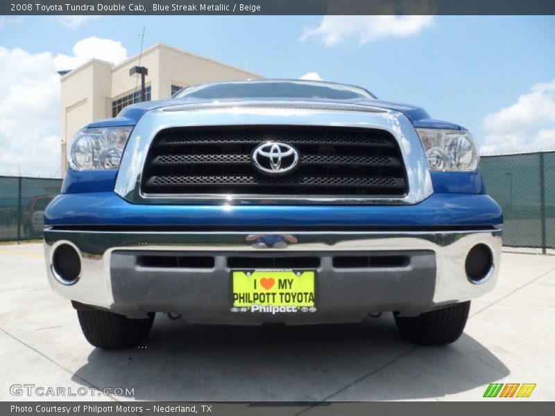 Blue Streak Metallic / Beige 2008 Toyota Tundra Double Cab