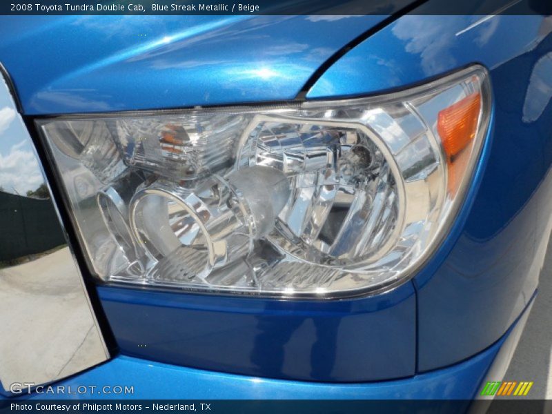 Blue Streak Metallic / Beige 2008 Toyota Tundra Double Cab