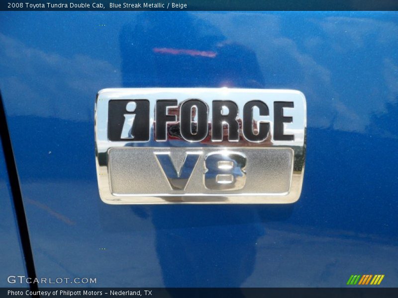 Blue Streak Metallic / Beige 2008 Toyota Tundra Double Cab