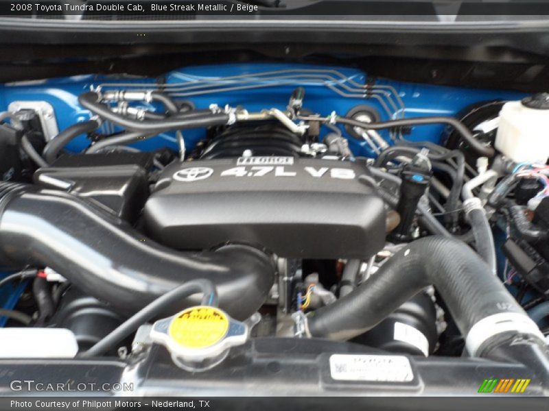 Blue Streak Metallic / Beige 2008 Toyota Tundra Double Cab