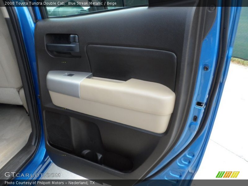 Blue Streak Metallic / Beige 2008 Toyota Tundra Double Cab
