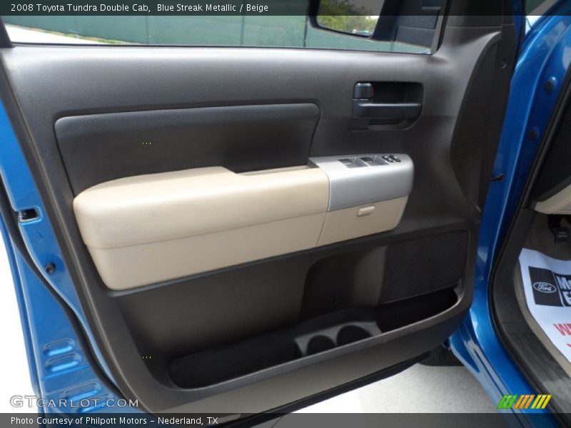 Blue Streak Metallic / Beige 2008 Toyota Tundra Double Cab