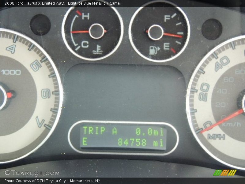 Light Ice Blue Metallic / Camel 2008 Ford Taurus X Limited AWD