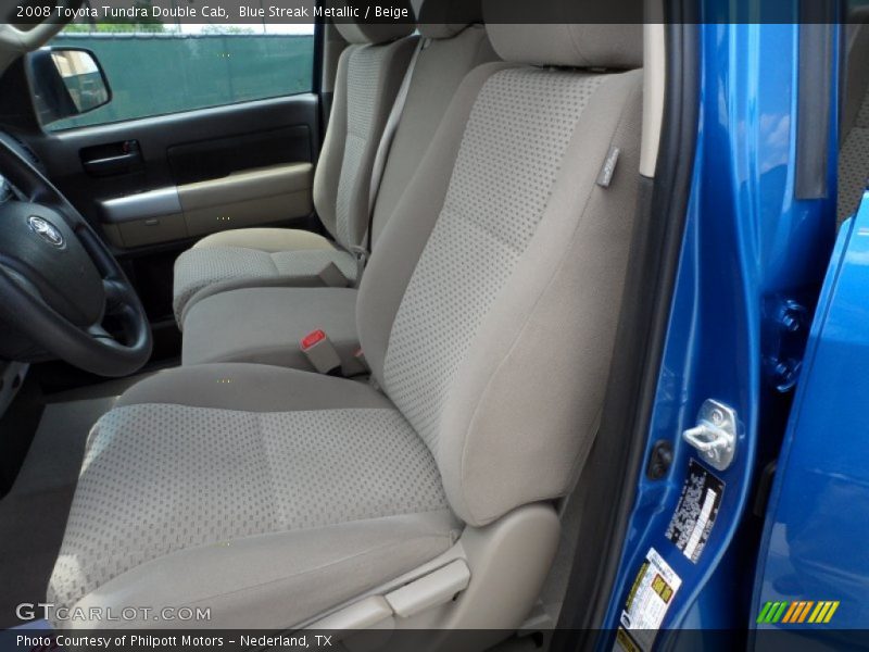 Blue Streak Metallic / Beige 2008 Toyota Tundra Double Cab