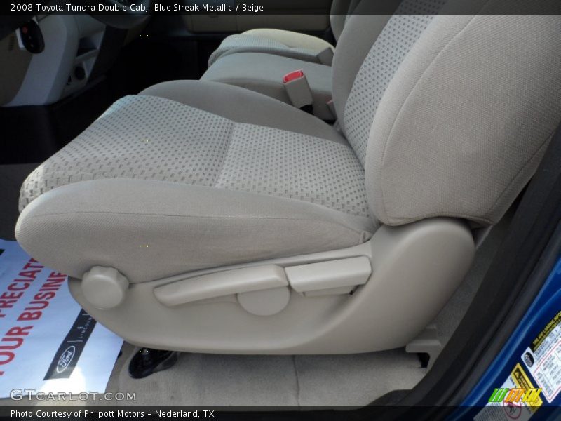 Blue Streak Metallic / Beige 2008 Toyota Tundra Double Cab