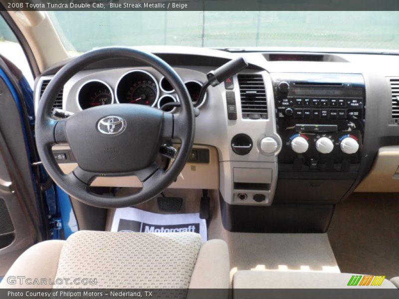Blue Streak Metallic / Beige 2008 Toyota Tundra Double Cab