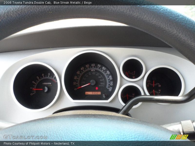 Blue Streak Metallic / Beige 2008 Toyota Tundra Double Cab