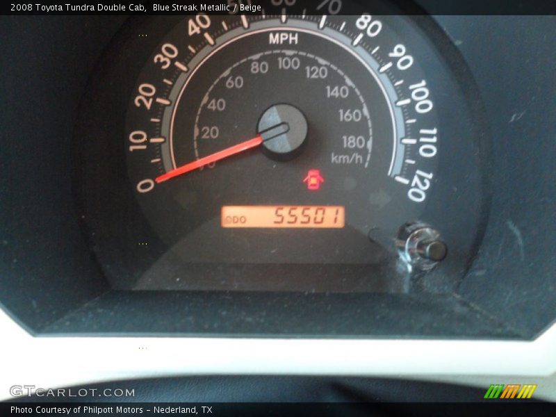 Blue Streak Metallic / Beige 2008 Toyota Tundra Double Cab