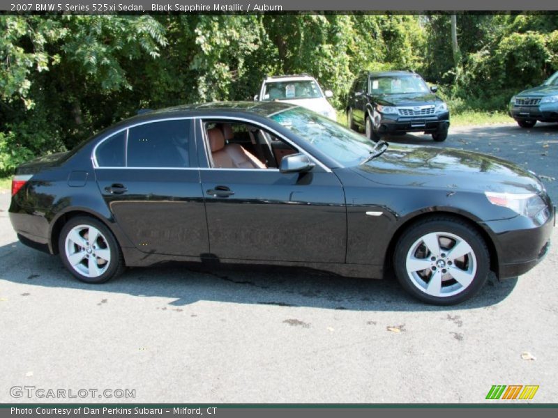 Black Sapphire Metallic / Auburn 2007 BMW 5 Series 525xi Sedan