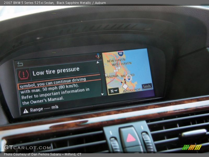 Black Sapphire Metallic / Auburn 2007 BMW 5 Series 525xi Sedan