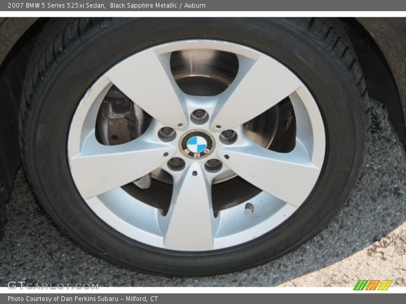 Black Sapphire Metallic / Auburn 2007 BMW 5 Series 525xi Sedan