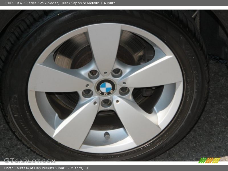 Black Sapphire Metallic / Auburn 2007 BMW 5 Series 525xi Sedan