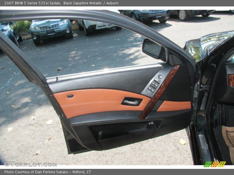 Black Sapphire Metallic / Auburn 2007 BMW 5 Series 525xi Sedan