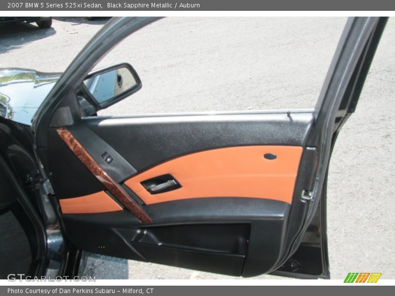 Black Sapphire Metallic / Auburn 2007 BMW 5 Series 525xi Sedan