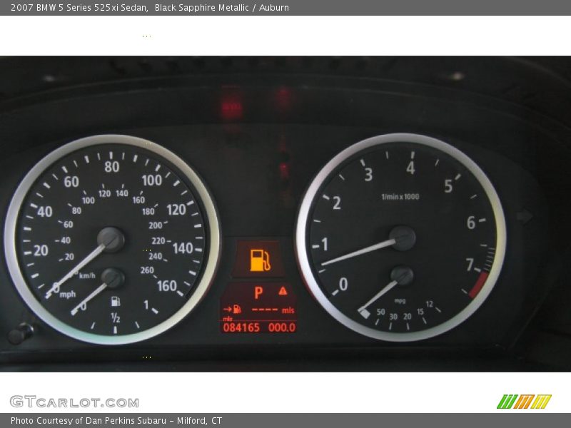 Black Sapphire Metallic / Auburn 2007 BMW 5 Series 525xi Sedan