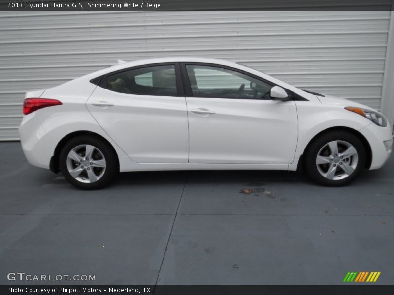 Shimmering White / Beige 2013 Hyundai Elantra GLS