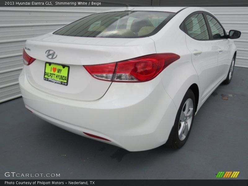 Shimmering White / Beige 2013 Hyundai Elantra GLS