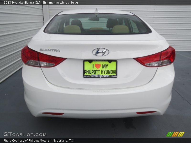 Shimmering White / Beige 2013 Hyundai Elantra GLS