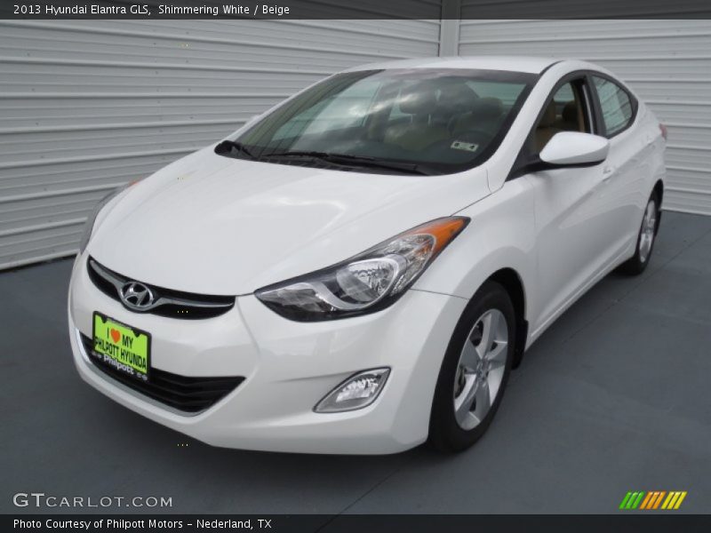 Shimmering White / Beige 2013 Hyundai Elantra GLS