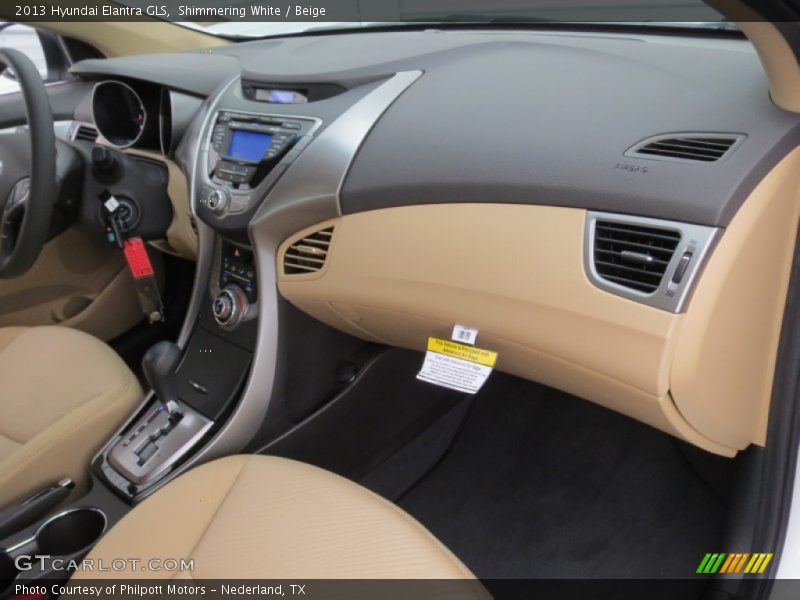 Shimmering White / Beige 2013 Hyundai Elantra GLS